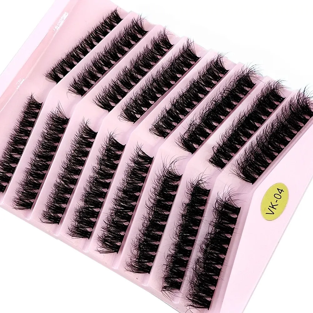 Neue 8 Reihen Nerz Wimpern natürliche Bündel Wimpern verlängerung 3d Russland Volumen einzelne Wimpern Cluster Make-up Tools Wimpern