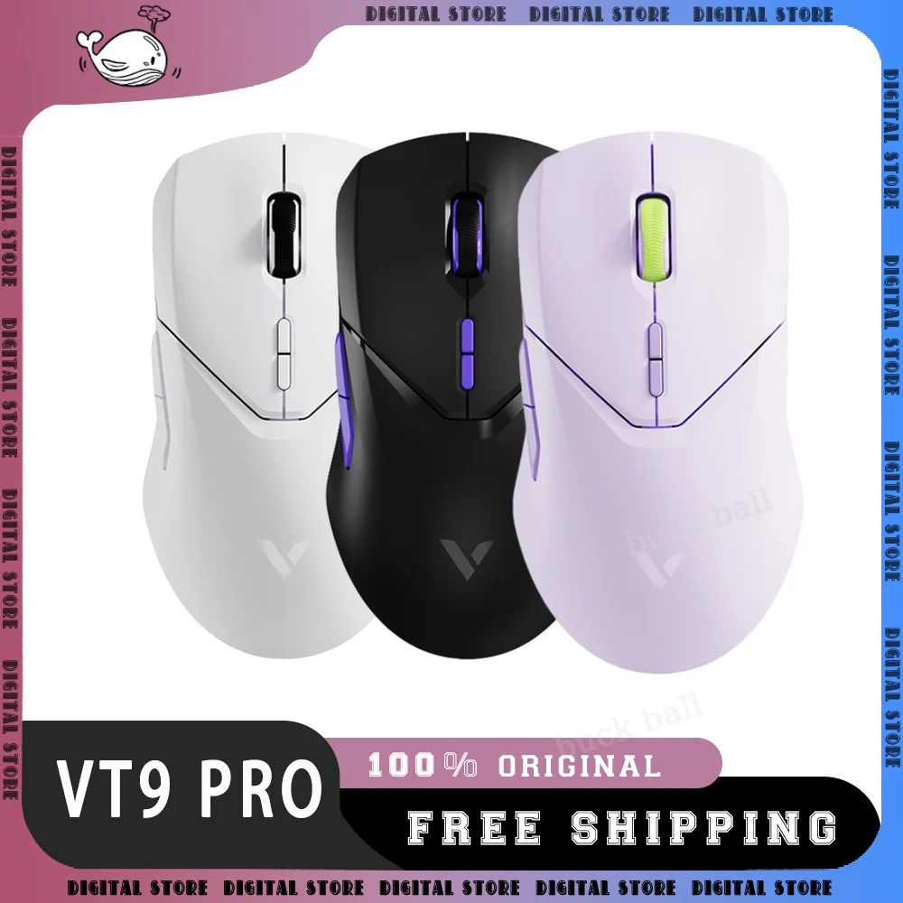 

Rapoo VT9 pro Wireless Bluetooth Mouse VT9 PAW 3395 2-Modes Light-Weight Wireless Charge Office Gamers Mouses Long Playtime Mice