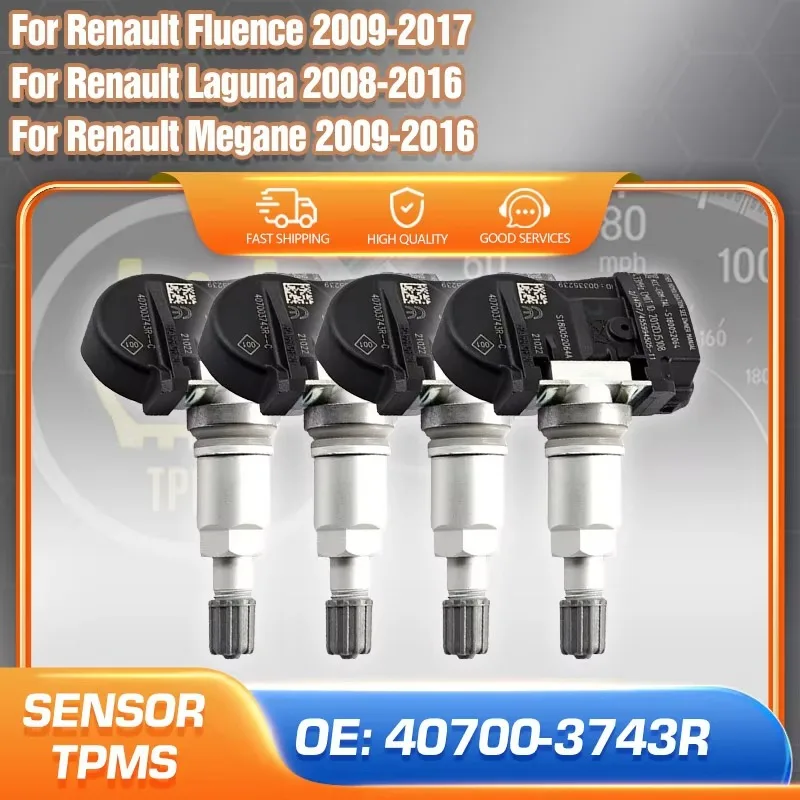 4 шт., 433 МГц, датчик давления в шинах, TPMS для Renault Fluence Laguna Latitude Megane Scenic Zoe S18005204 40700-3743R 4 шт., 433 МГц, датчик давления в шинах, TPMS для Renault Fluence Laguna Latitude Megane Scenic Zoe S18005204 40700-3743R