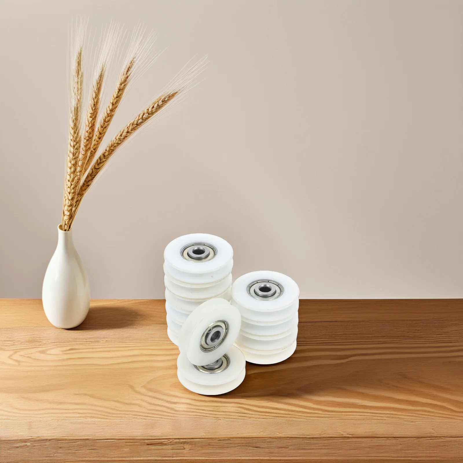 

12pcs Sliding Door Pulley Wheel Bearing U Track Hardware Wardrobe Guide Rail Smooth Operation Durability