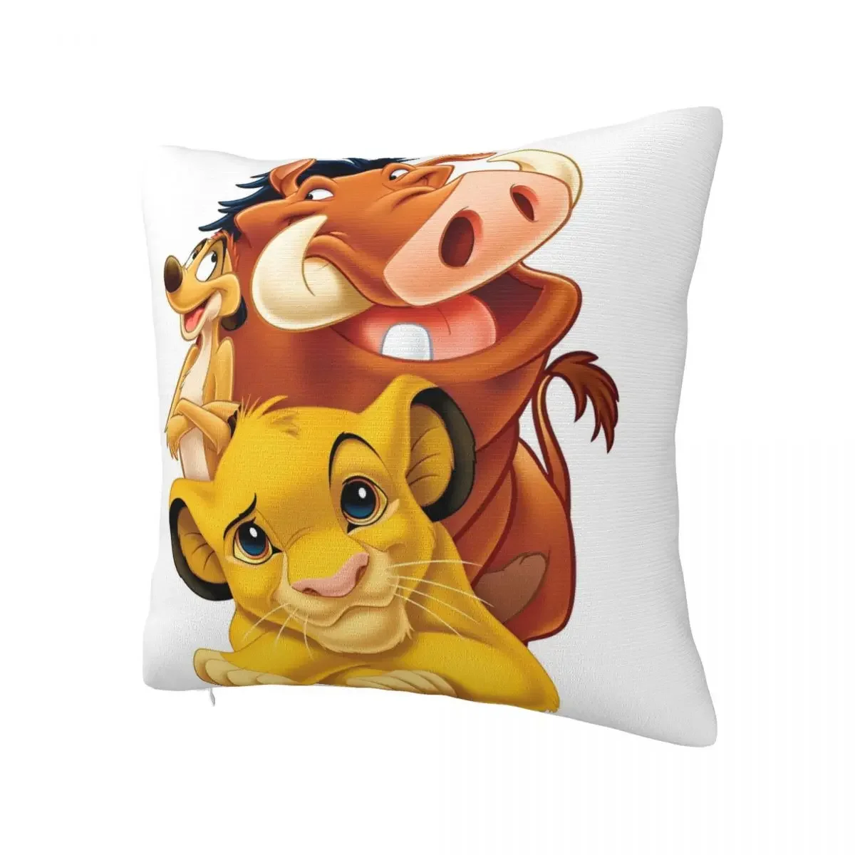 Lion King Simba Cartoon Pillowcase Soft Polyester Cushion Cover Decoration Pumbaa Nala Throw Pillow Case Cover Home Zippered 18