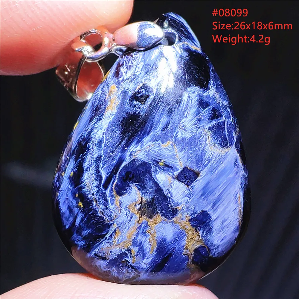 Natural Blue Pietersite Chatoyant Pendant Women Men Pietersite Necklace Jewelry Bead Gemstone Healing Namibia AAAAAA