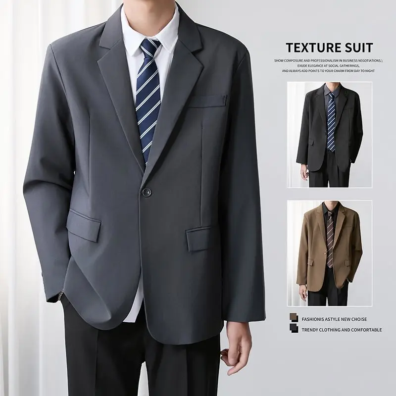 

Casual Men's Suit Jaet Spring Autumn Korean Sle Busin Versatile Hong Kong Sle INS Haome Leisure Western Clothes