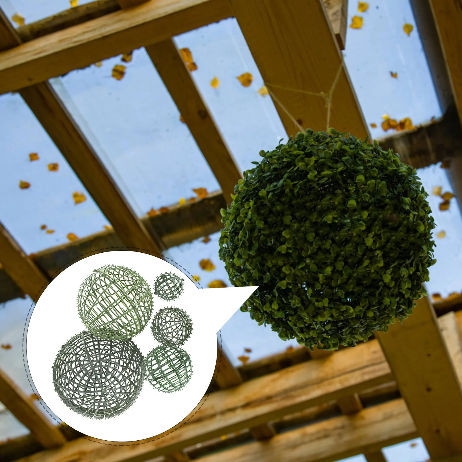 5 قطعة نبات زهرة اصطناعية توبياري الكرة رف قوي البلاستيك العشب الكرة الإطار الزخرفية تشكيلة زهور حامل الزفاف