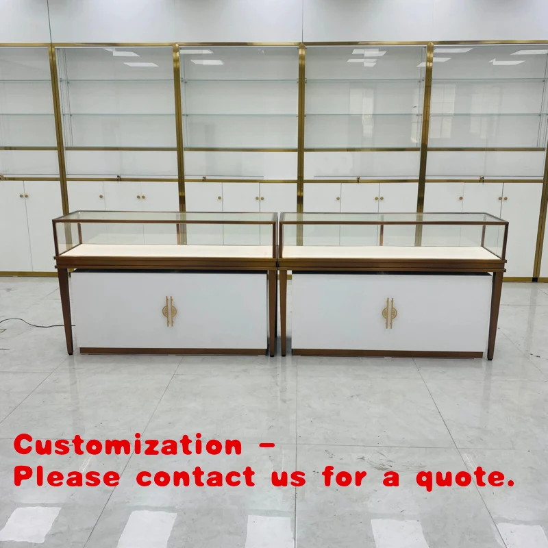 

custom.Jewelry Display Cabinet New Style Metal & Glass with Storage Retail Boutique Luxury Jewelry Cabinet