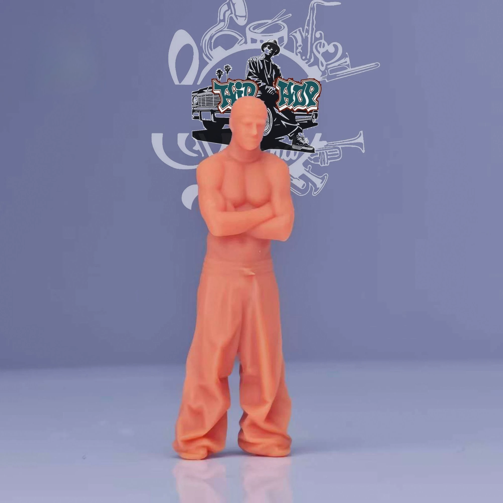 1/64 Scale Rapper White Mold Doll Young Dancer High Precision Without Polishing and Can Be Painted Directly
