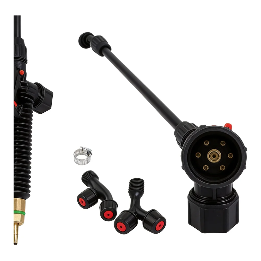 Manual Backpack Sprayer Boom with Three Nozzles and Brass Barb Connections for One Quarter and Three Eighths Hose
