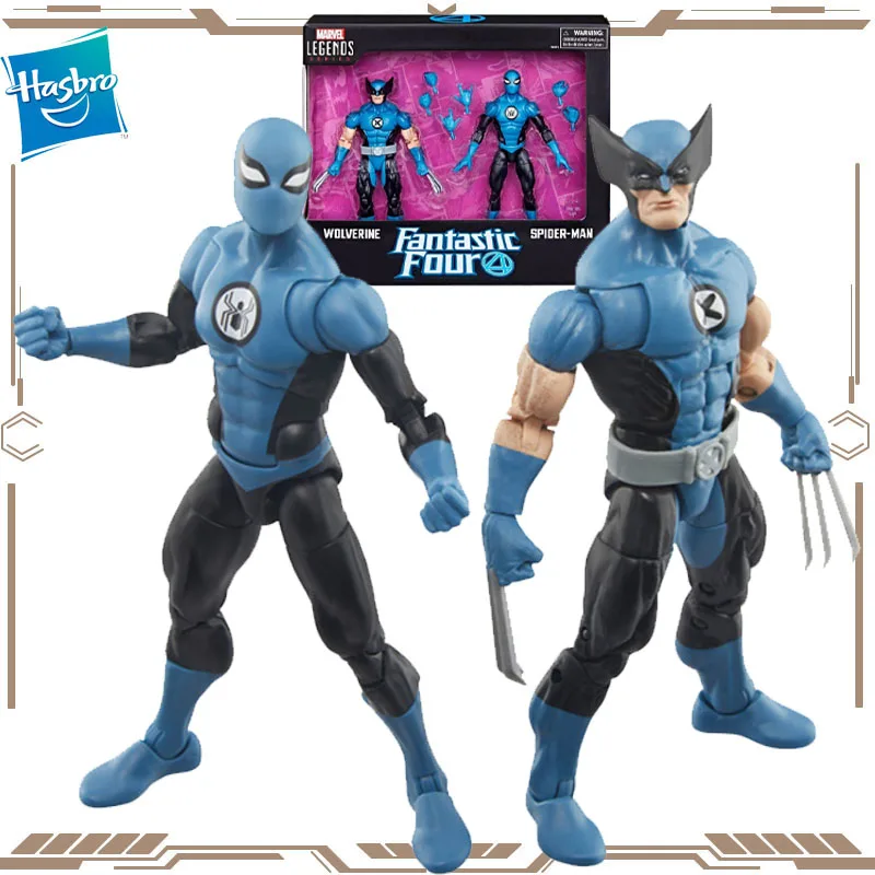 ハスブロオリジナルマーベルレジェンドファンタスティック・フォー、ウルヴァリンとスパイダーマンのアクションフィギュア、男の子と女の子へのギフト、コレクタブルモデル