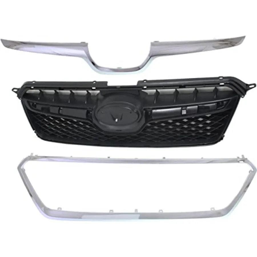 

Комплект решетки в сборе, совместимый с Subaru XV Crosstrek 20132015, с хромированным молдингом и эмблемой Provision Black Shell и