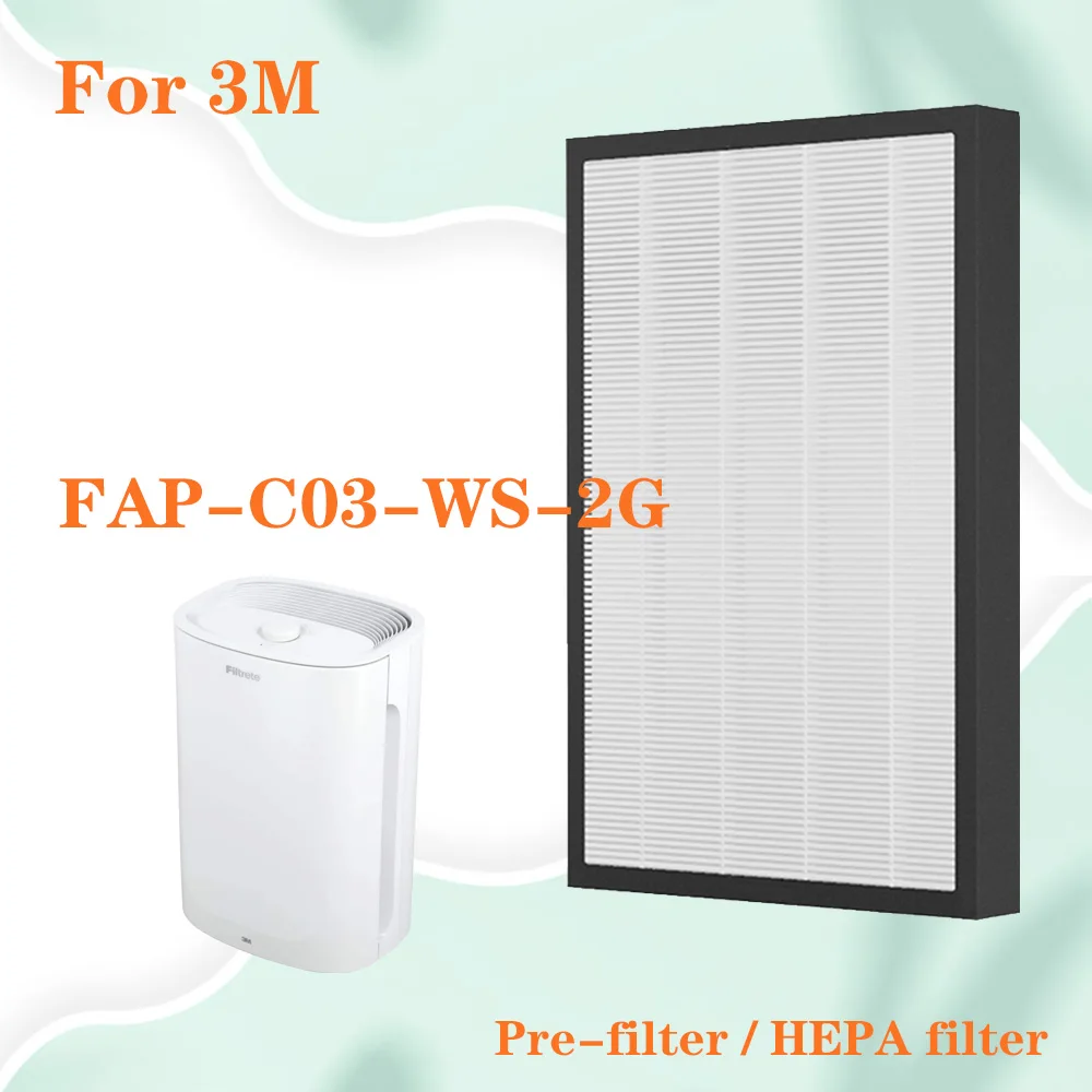 

Air Purifier Filter Replacement For 3M Air Purifier FAP-C03-WS-2G HEPA filter Dust Pollen Collection Filter