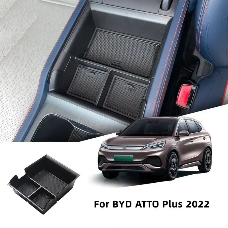 

Подлокотник для автомобильной центральной консоли BYD ATTO 3 Yuan Plus 2022, контейнер для хранения, подлокотник из АБС-пластика, органайзер, подставка для телефона