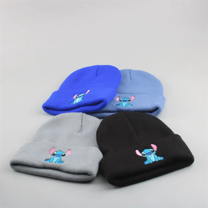 New Shi Dizai embroidery knitted hat autumn and winter outdoor warm men's and women's pullover hat wool hat kawaii hat