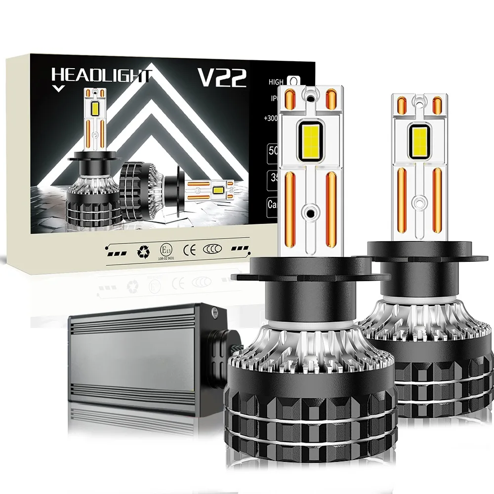 

High Power Dual Copper Tube LED Headlight H4 H7 Super Bright Car Front Lamp Universal 12V LED Headlight for Retrofit Upgrade