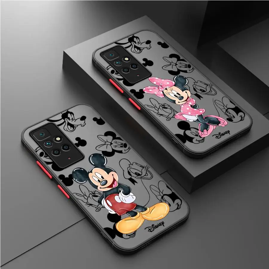 Disney Mickey Minnie Donald Duck Matte Case For Xiaomi Redmi Note 11 13 Pro Plus 10 12 9S 12S 12C 9 8 K40 10C A1 8T Phone Cover