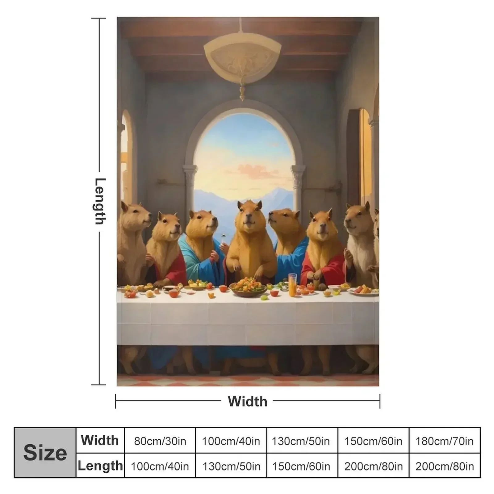 Capybara Last Supper Throw Blanket Decorative Throw Plaid Furry Cute Plaid blankets ands Blankets Sofas Of Decoration Blankets