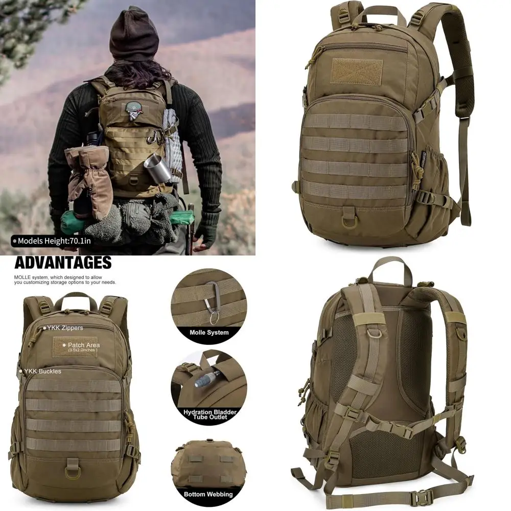 

Compact Tactical Backpack with Molle System for Hiking, Cycling, 15-25L Capacity