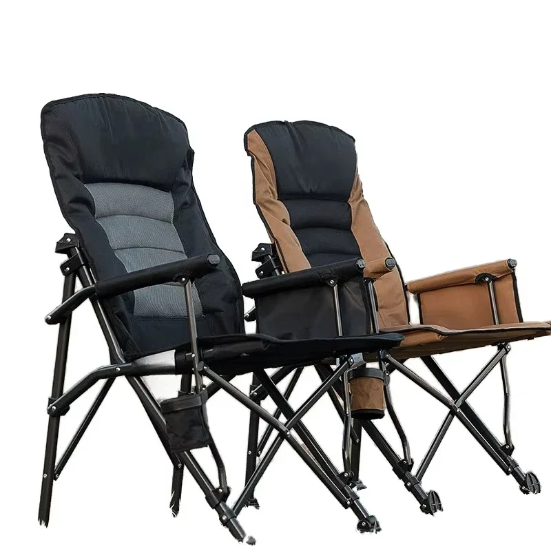 

Adjustable backrest camping folding chair supports high back camping chair for adults