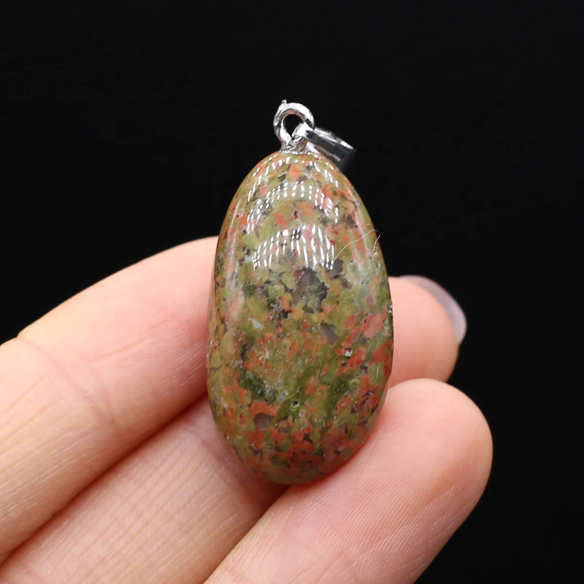 Natural Semi-precious Stone Pendant Irregular Cherry Blossom Agate for DIY Jewelry Making Necklace Size15x20-18x25