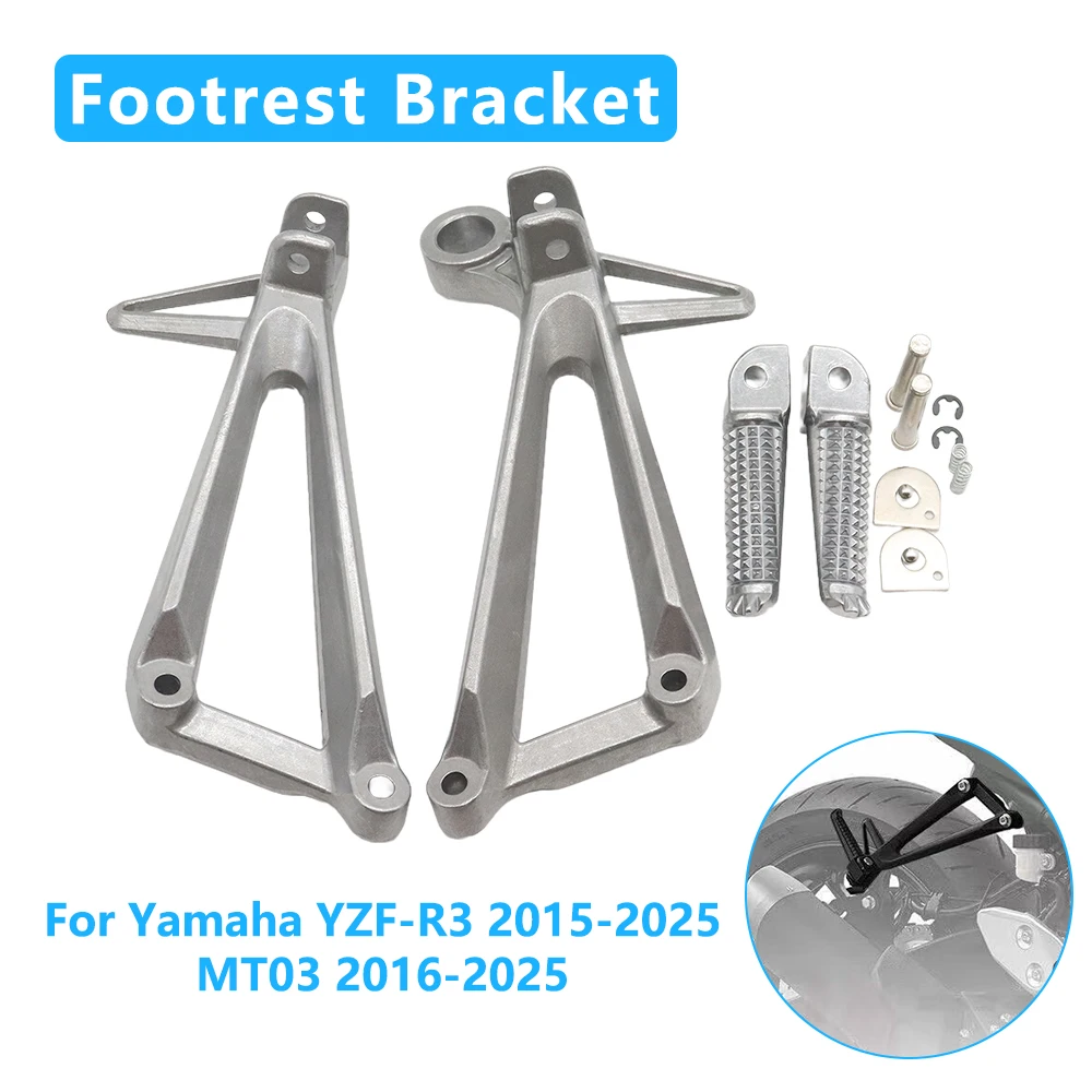 

For Yamaha YZF-R3 YZF R3 YZFR3 2015-2025 MT03 MT 03 2016-2025 Passenger Rear FootPeg Footrest Bracket Kit Motorcycle Accessories