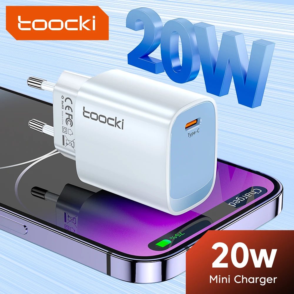 Toocki PD 20W USB C Charger Quick Charge 3.0 PD3.0 Fast Type C Charger for iPhone 14 13 12 11 Pro Max iPad Portable USBC Charger