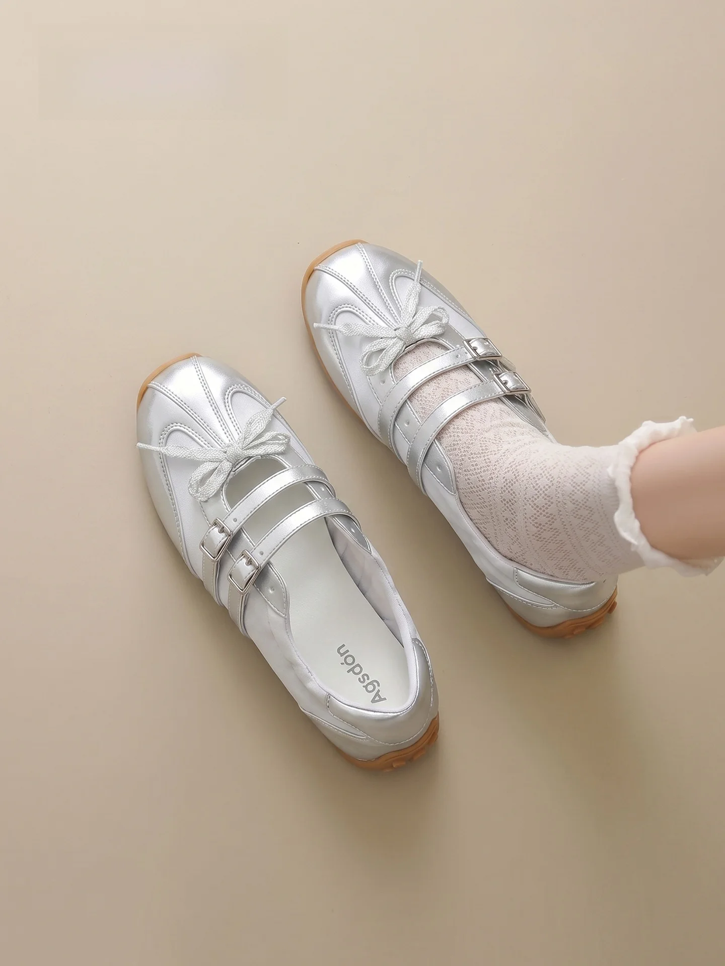 Agsdon Summer New Women's Ballet Training Shoes Lightweight Mary Janes Casual Versatile Breathable Cotton Inner Slip-On Shoes