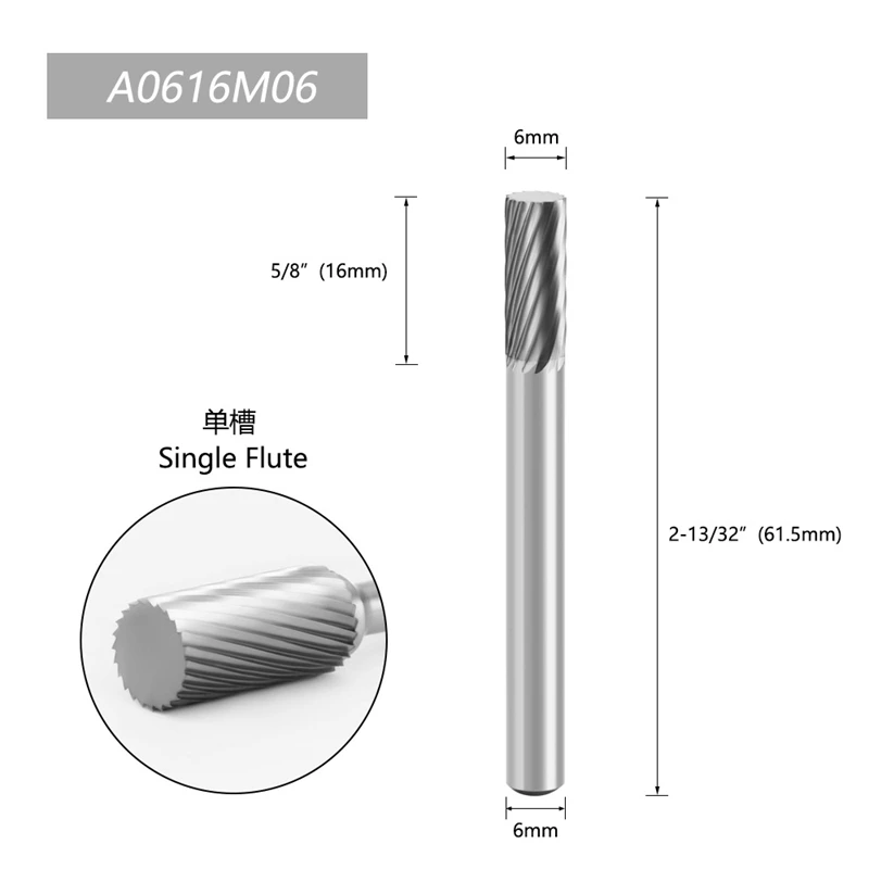 A  and AX types Tungsten Carbide Milling Cutter Rotary cylindrical burr