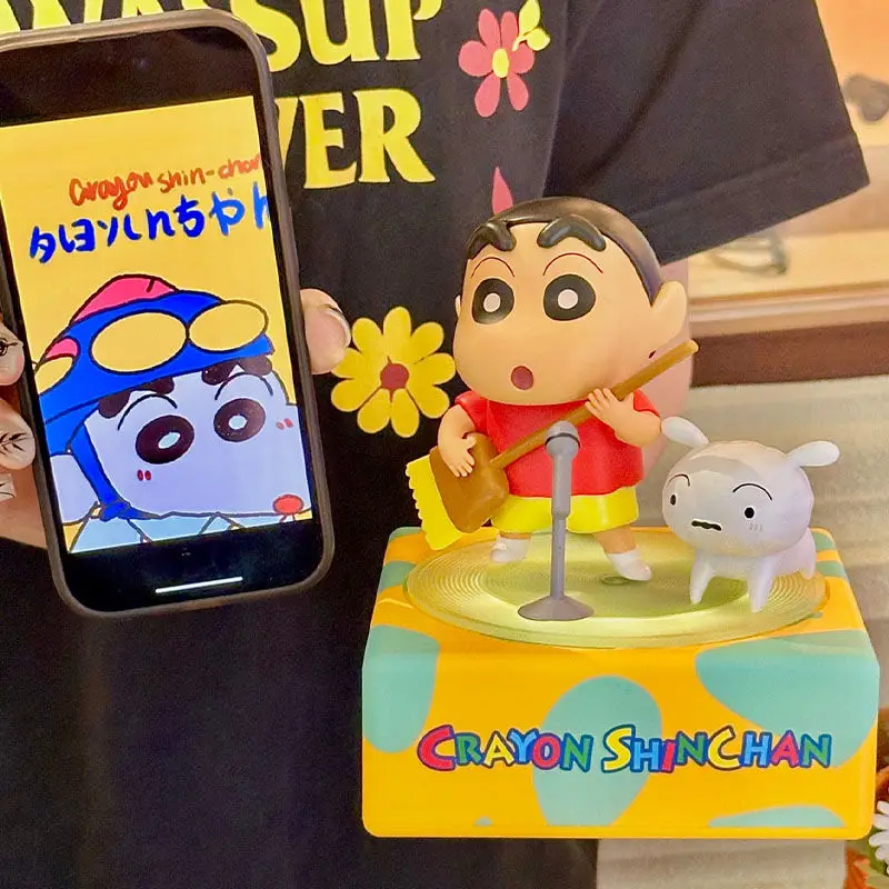 Kawaii Crayon Shin-Chan Wireless Bluetooth Speaker Speaker Mini Record Player Cute Desktop Bluetooth Portable Audio Toys Gifts