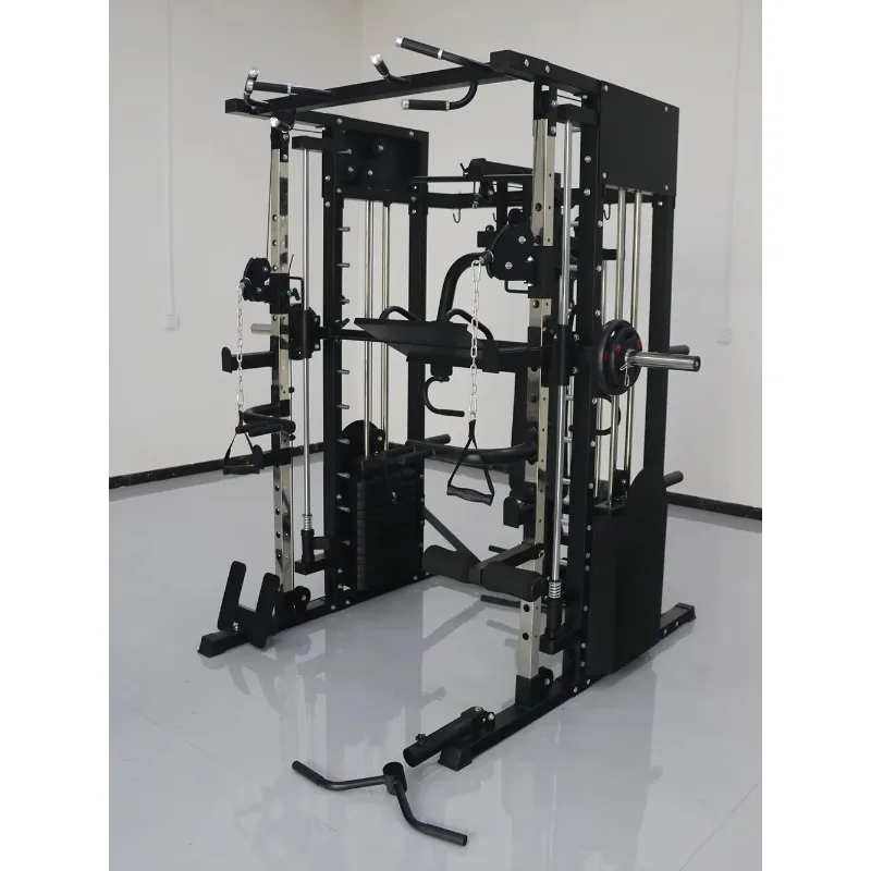 YTYINUnisex Comprehensive Trainer Fitness Machine Smith Machine With Horizontal Push Squat Frame Bird Gantry Multi-Function Stat