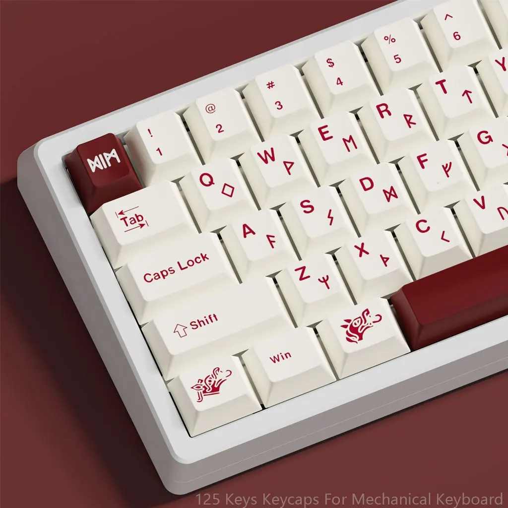 Imagem -03 - Teclas Personalidade Sangue Vermelho Tema Keycaps Cereja Altura Pbt Sublimação Térmica Faça Você Mesmo para 61 87 98 104 Teclas Teclado Mecânico 125