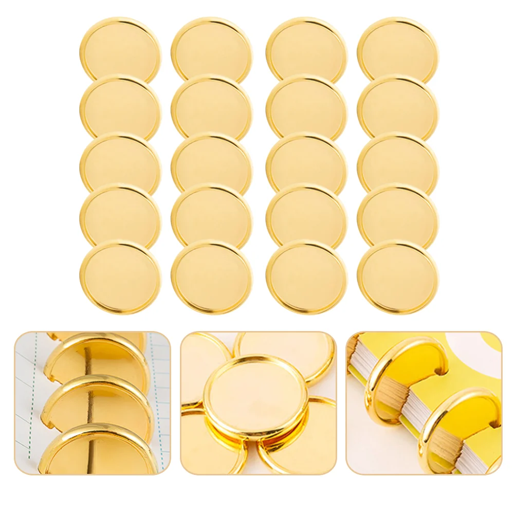 20 Pcs Bulk Mushroom Hole Binder Mini Notebook Discbound Expansion Discs Abs Solid Binding Notebook Loose-Leaf Binding Buckle