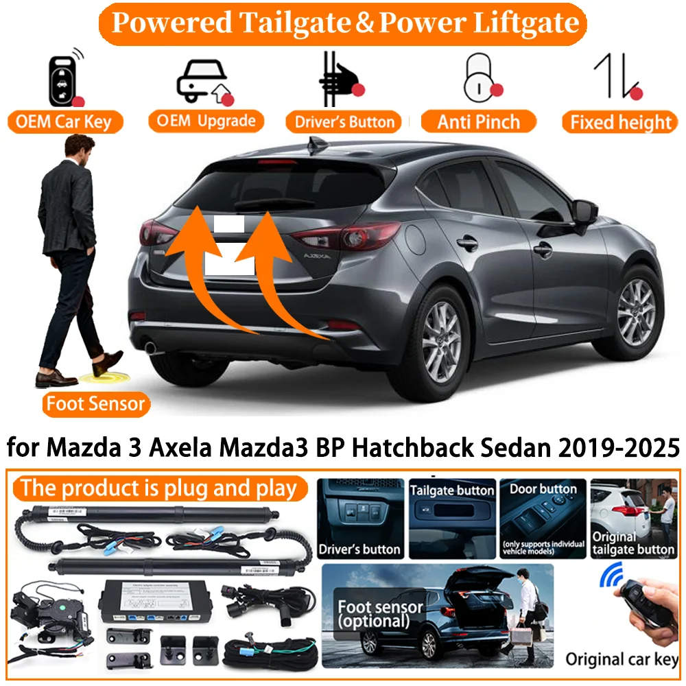 

Car Smart Powered Tailgate system for Mazda 3 Axela Mazda3 BP Hatchback Sedan 2019-2025 Automatic Electric Power Tailgate