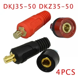 4pcs TIG Welding Cable Panel Male Connector Plug Welder Quick Fitting Male Cable Connector Welding Machine DKJ35-50 & DKZ35-50