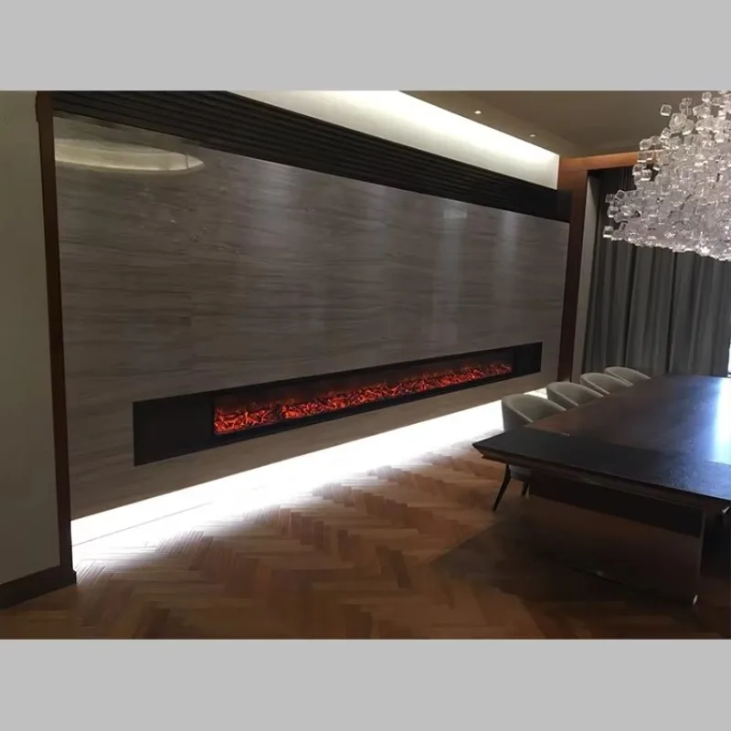 LODOR 2500mm Electric Fireplace Insert Remote Control Adjustable Thermostat Overheating Protection For Household Commercial Use