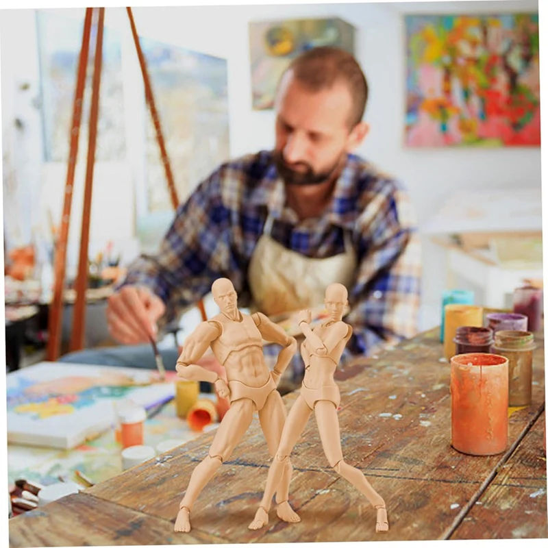 Figurines d'action pour artistes, modèles de dessin, modèle de peinture avec support de support, accessoires masculins