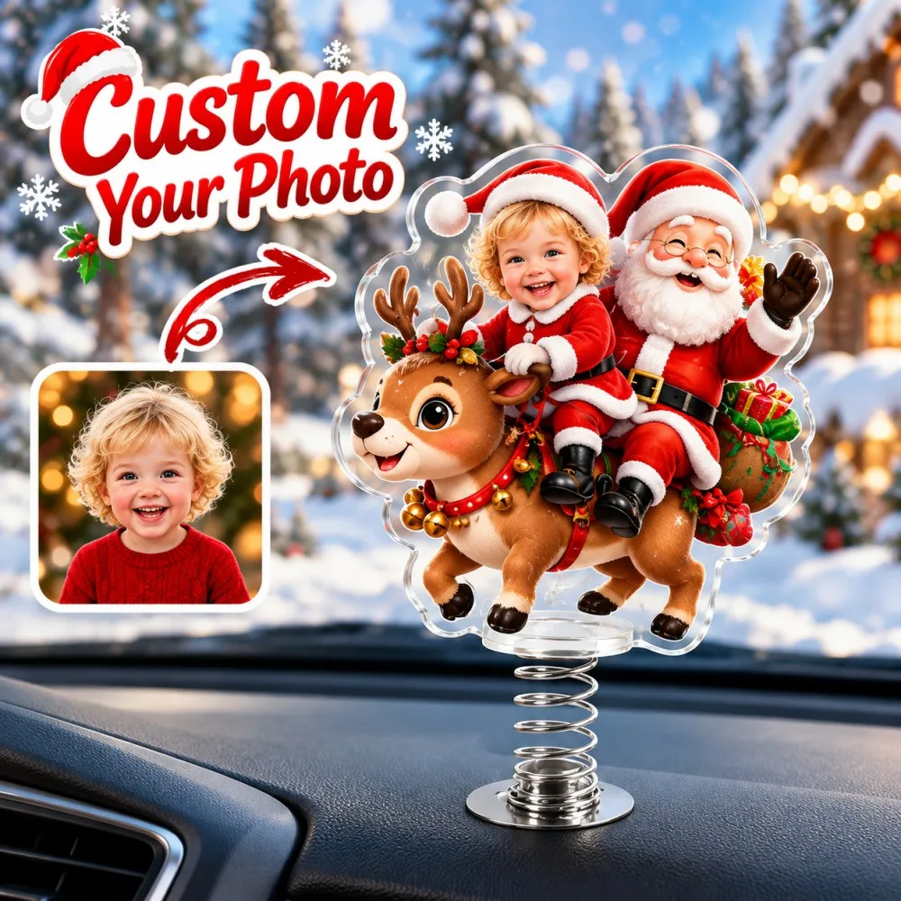 Custom Photo Acrylic Bobble Ornament Personalized Spring Car Dashboard Desk Decor Christmas Wedding Birthday Party Keepsake Gift