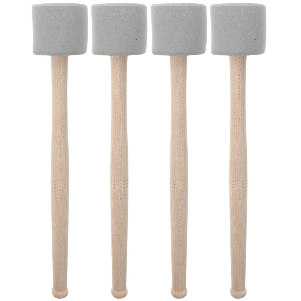 

2Pairs Bass Drum Mallet Eva Foam Head Wooden Handle Durable Performance Drumsticks for Bass Snare Percussion Musical Instrument