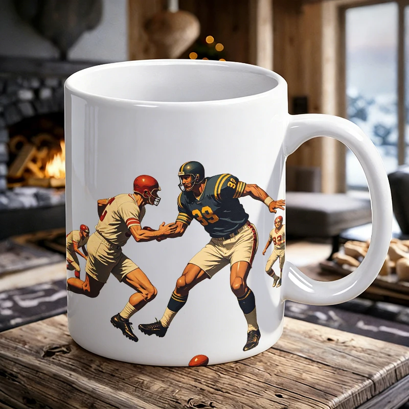 

1PCS Football Duel Ceramic Mug, Coffee Cup, Milk Cup, Office Tea Cup, Drinking Cup, Does Not Fade, Gift for Friends