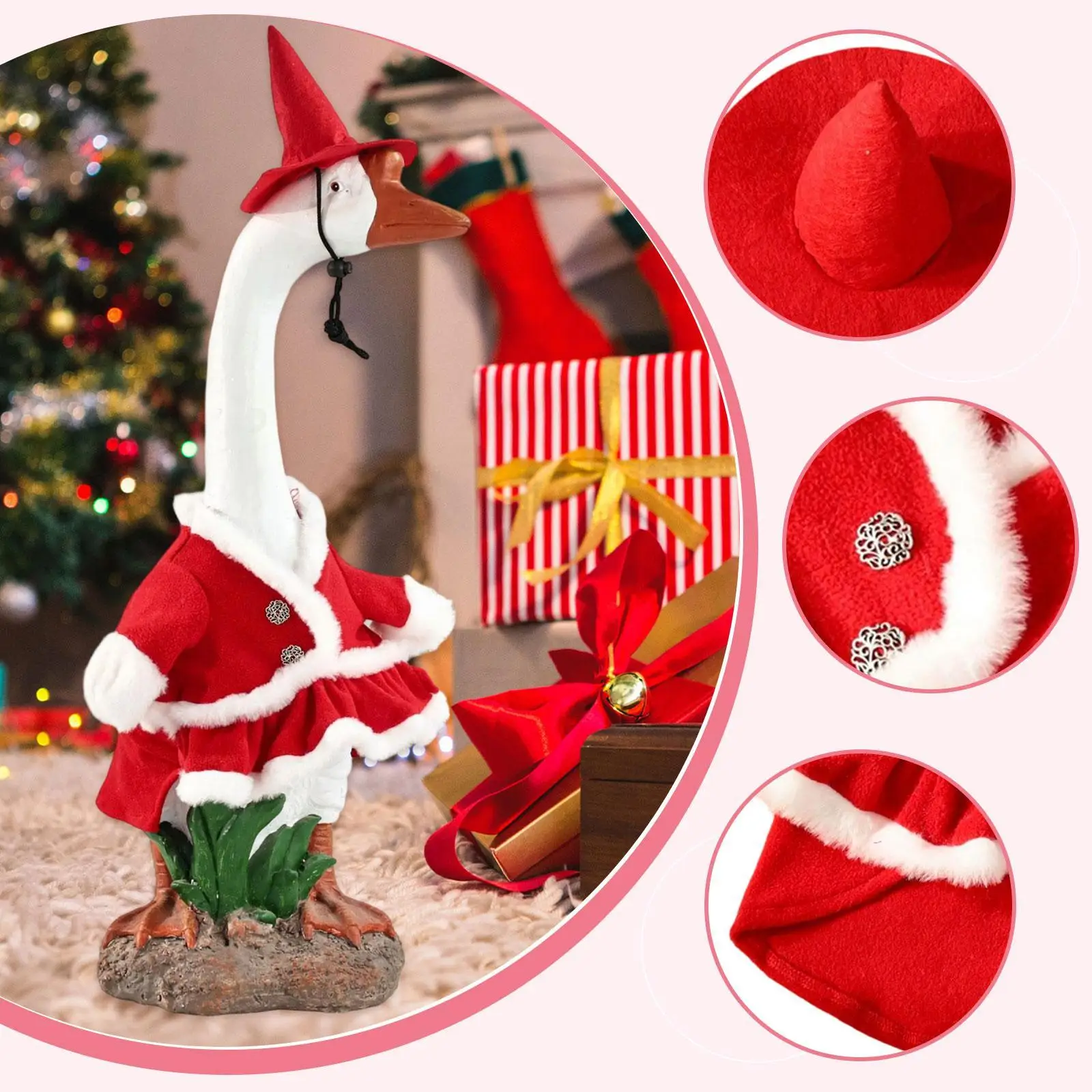 Christmas Porch Goose Outfit Xmas Costume Landscape Party Home Creative Unique