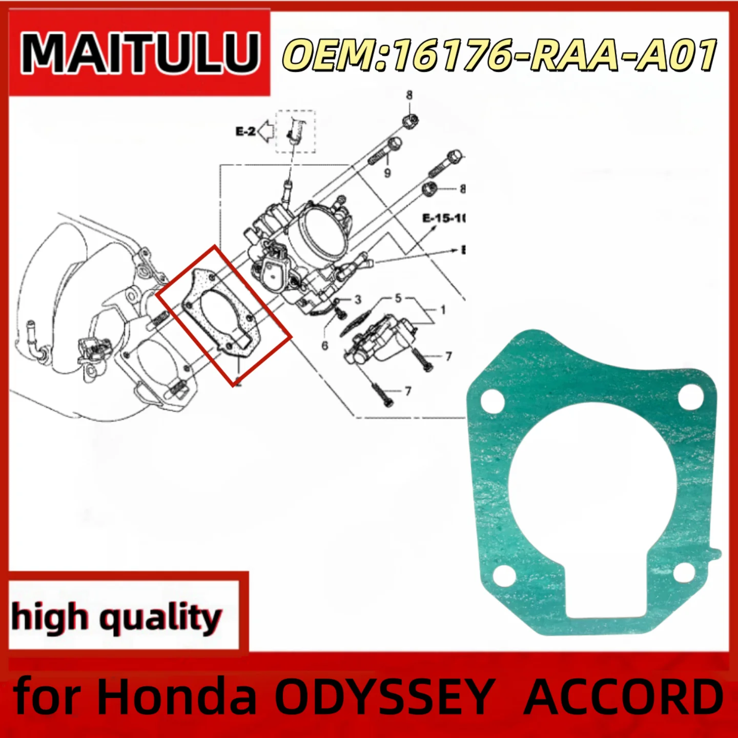 16176-RAA-A01 16176RAAA01 New for Honda ODYSSEY 2005-2008 ACCORD 2004-2007GASKET,THROTTLE BODY Accessories Component