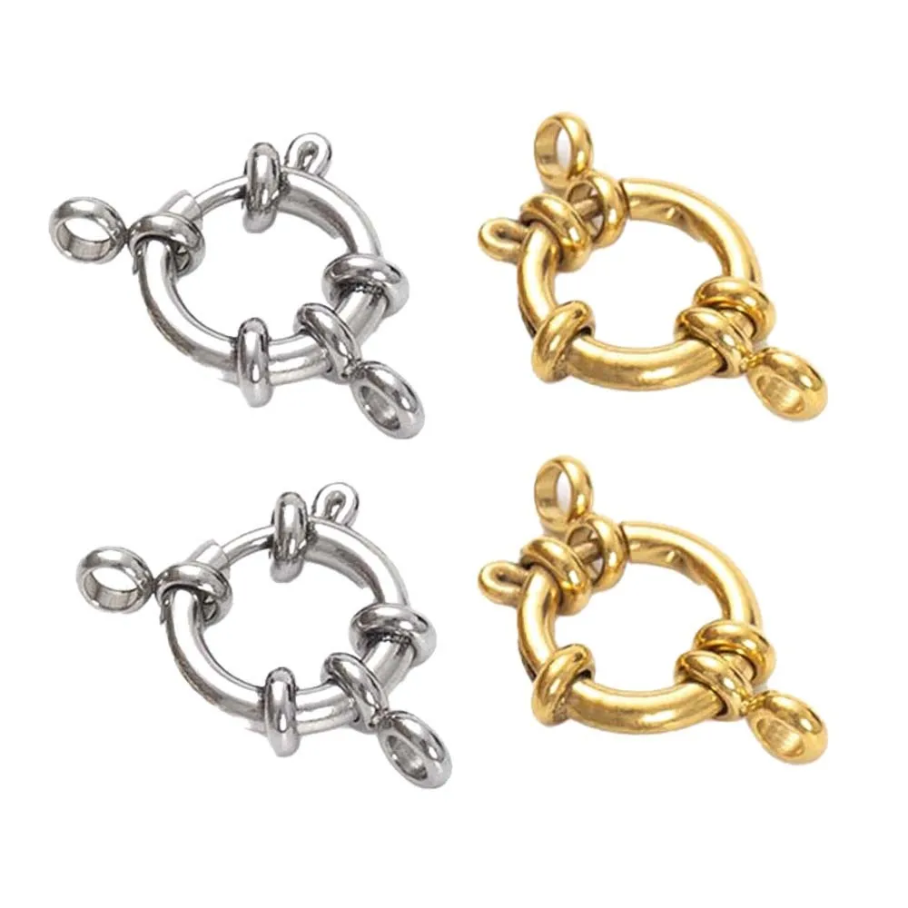 4Pcs Gold Color Stainless Spring Clasp Hooks Sailor Clasp Connector DIY Bracelet Necklace  Jewelry Making Supplies Accessories