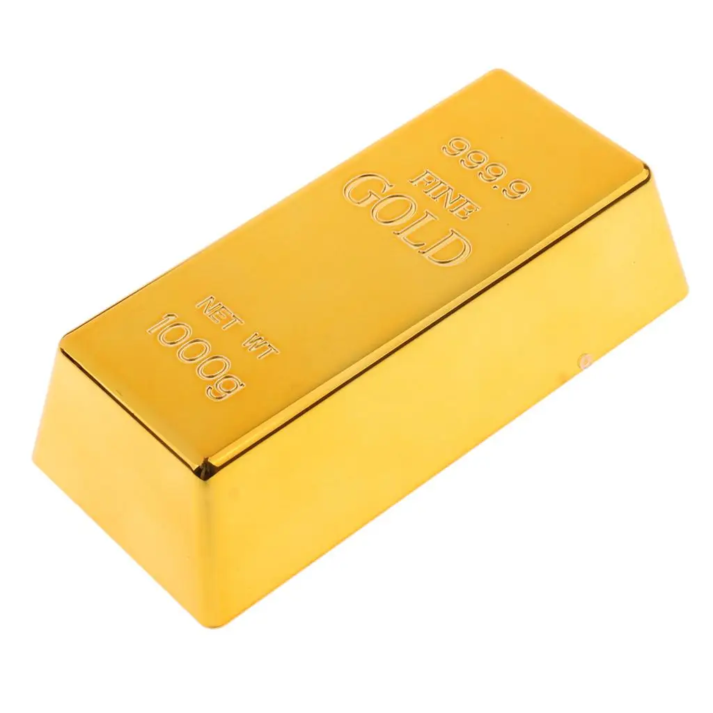 Fake Fine Gold Bullion Bar Paper Weight Door Stop 6\'\' Prop Polished