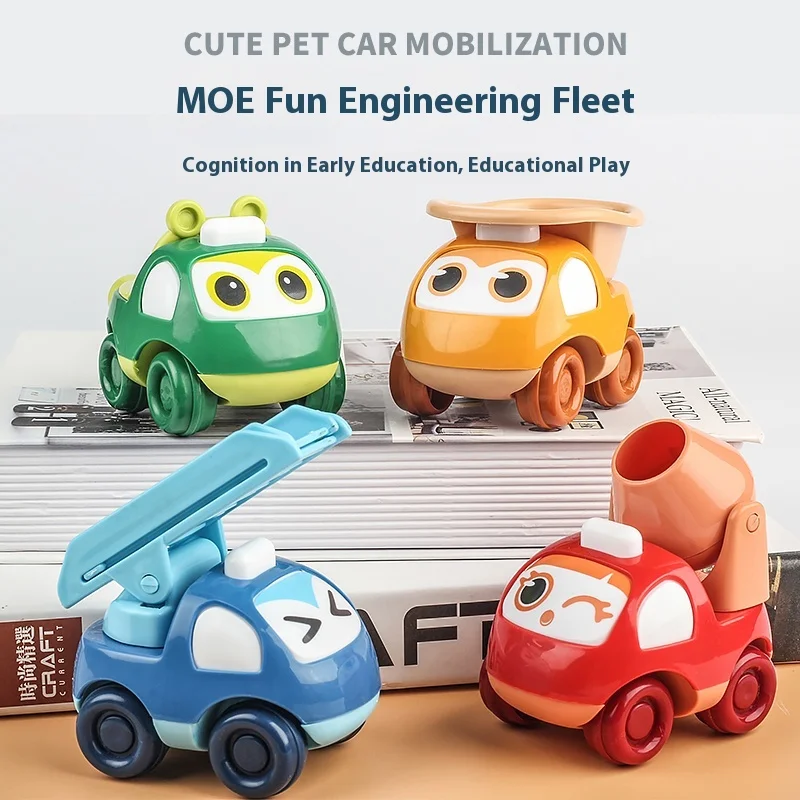 Cute Cartoon Engineering Car Toys 0-3 Years Old Kids Kawaii Construction Mixer Dump Truck Inertial Car Baby Birthday Gifts