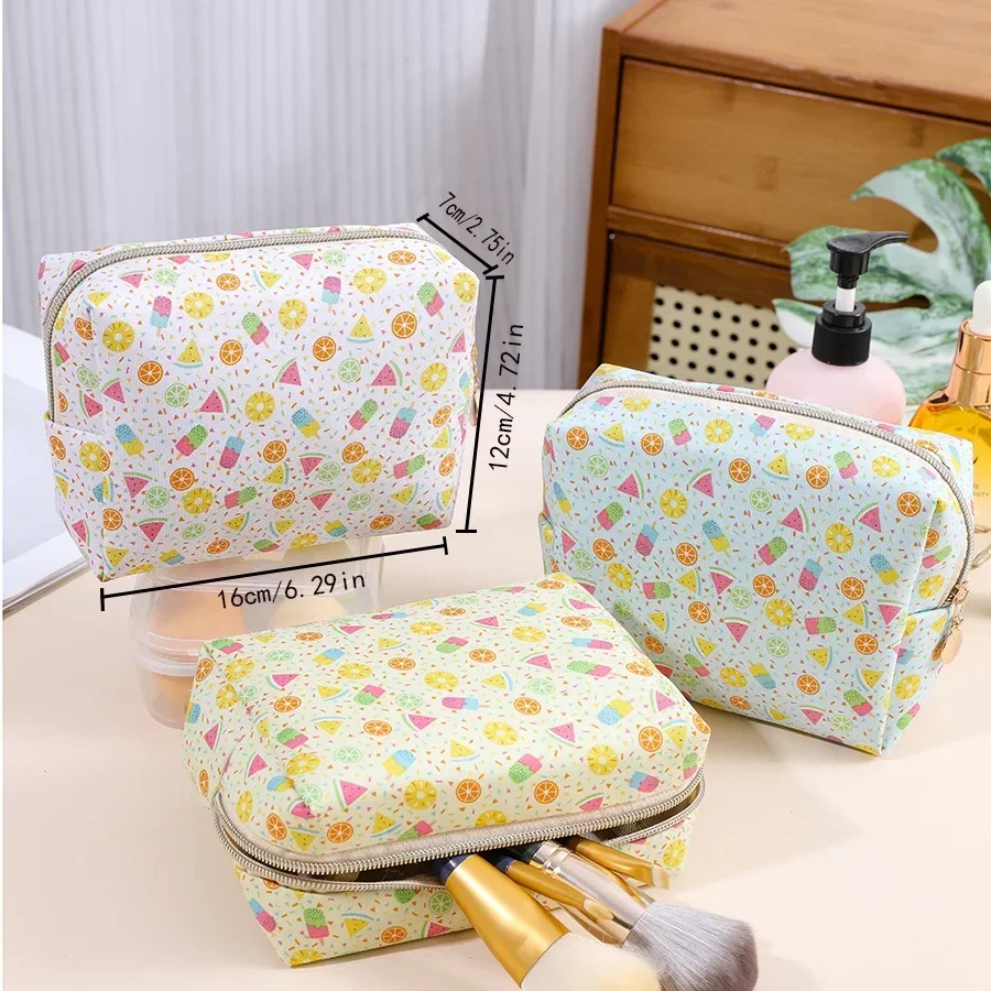 Borsa per cosmetici con stampa di frutta di moda borsa per il trucco da donna borsa per cosmetici da viaggio portatile borsa per il trucco femminile