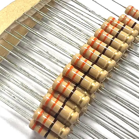 20pcs 1W Carbon Film Resistor 3.3 3.6 3.9 33 36 39 330 360 390 Ohm R K 5% Resistance 3R3 3R6 3R9 3.3K 33K 39K 0.1R-3M