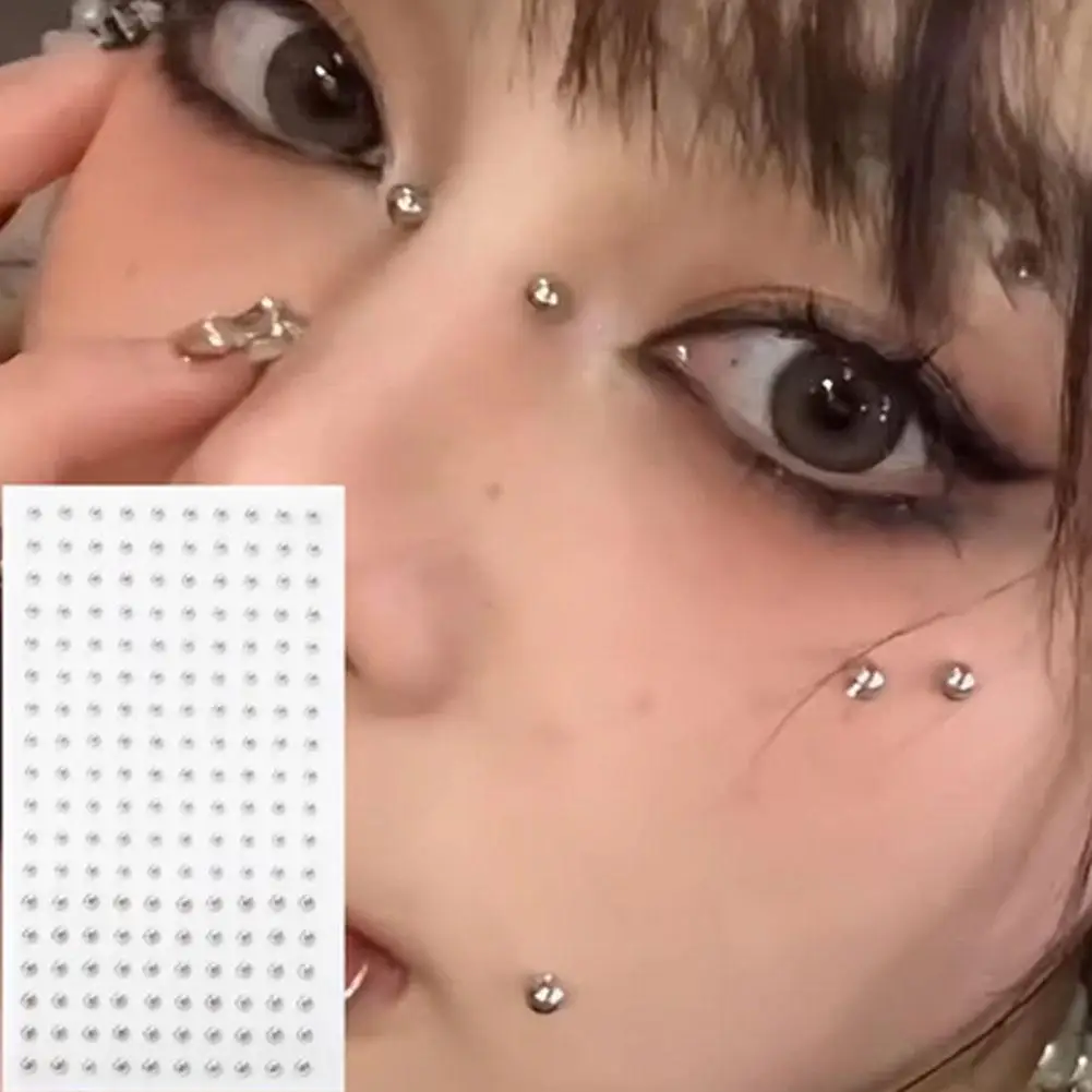 Hot Girl Lip Studs Sticker Nose Studs Eyebrow Studs Style DIY Face Gold/silver 180/8/16pcs Makeup Stickers Eye Diamond Hip- O0A1