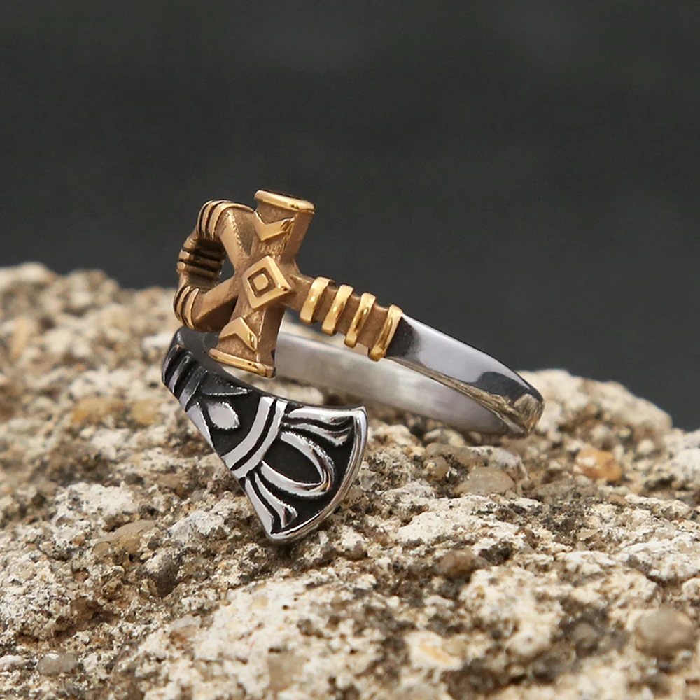 Gothic Vintage Stainless Steel Seal Cross Egypt Ring For Men Women Punk Biker Egyptian Anka Cross Ring Fashion Jewelry Wholesale