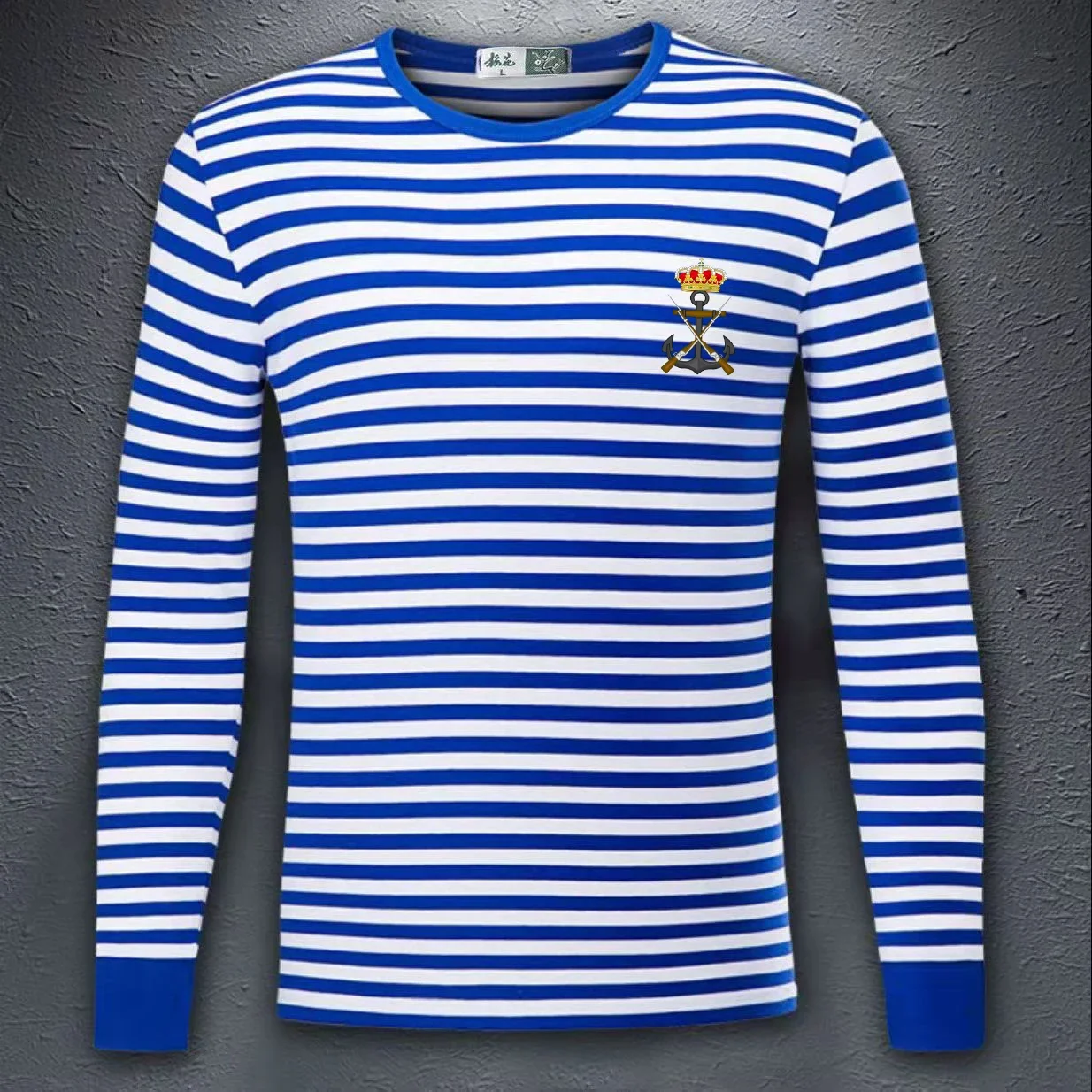 Infantería De Marina. Spanish Marine Corps Sailor's Striped Shirt Cotton Blend Long Sleeve Mens Stripes T-Shirt Telnyashka Tops