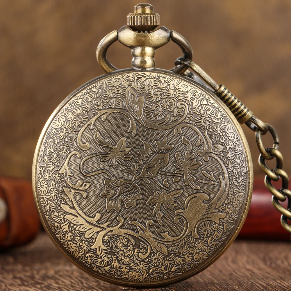 Retro Bronze12 Constellations Astrology vintage pocket watch with chain Necklace Pendant Birthday Gifts Watch for Friend Unisex