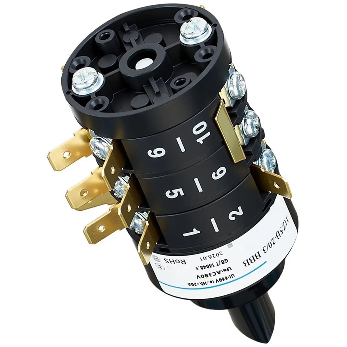 Rotary Cam Changeover Switch HZ5B 20/3. 3-Pole 8-Way for Motor Control in Machine Tools and Automation Equipment