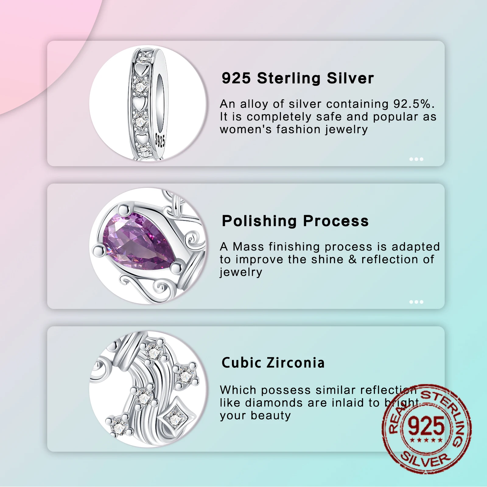 925 فضة 12 الأبراج الدلو الأرجواني دلاية من حجر الزركون سحر صالح الأصلي أساور ساحرة النساء DIY بها بنفسك مجوهرات هدية